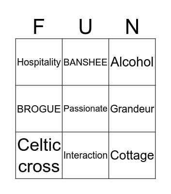 St. Paddy's Day Bingo Card