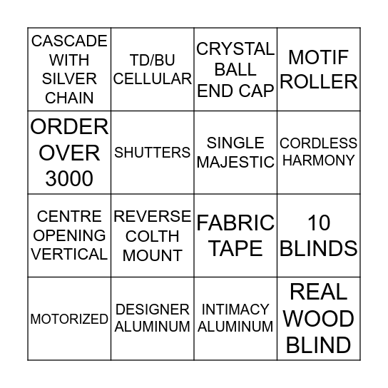 BTG BINGO Card