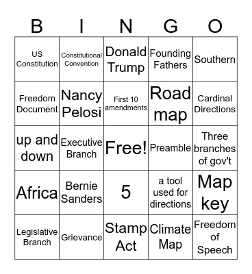 Government Bingo Card