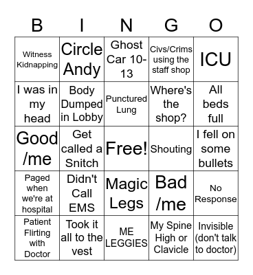 Pillbox Bingo Card