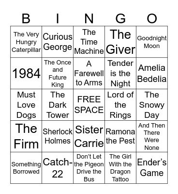 Hyde Brothers, Booksellers Book Bingo Card