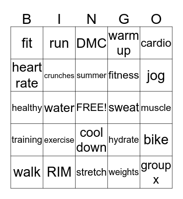 Name_________________________ Bingo Card