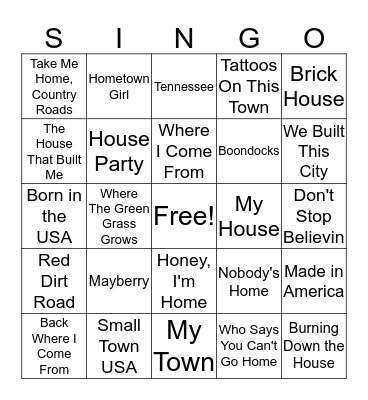 HOMEbrewed SINGO Bingo Card