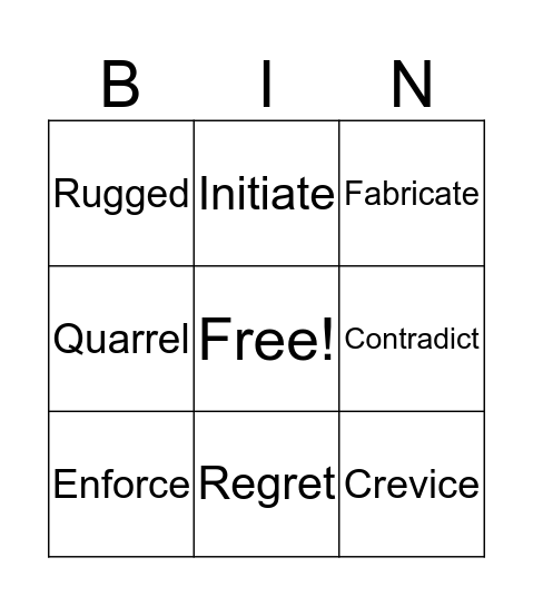3rd Weeks 3-4 Bingo Card