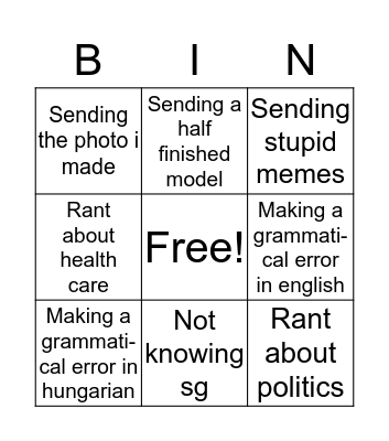 Ropi Bingo Card