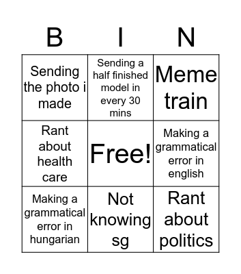 Ropi Bingo Card