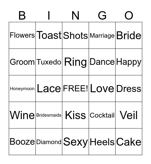 Bachelorette Bingo! Bingo Card