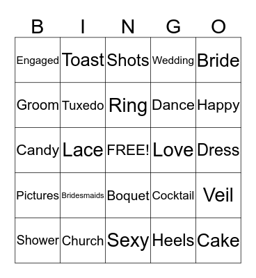 Bachelorette Bingo! Bingo Card