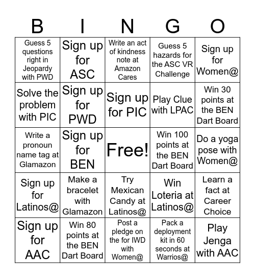 Involvement Fair BINGO! Bingo Card
