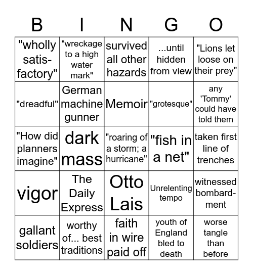 TEACHER BINGO Card