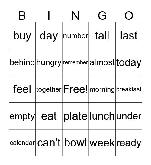 Review Bingo Card