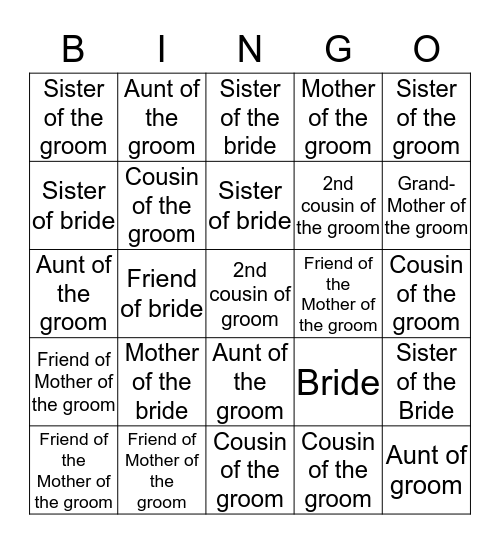 Lavin Bingo Card