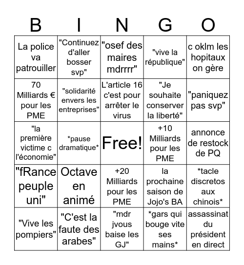 MACRON DIRECT Bingo Card