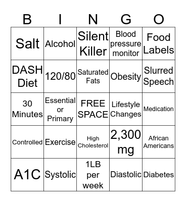 GOOD HEALTH Bingo Card