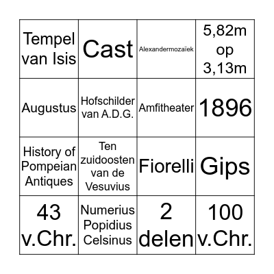 Fiorelli en archeologie in Pompeii Bingo Card