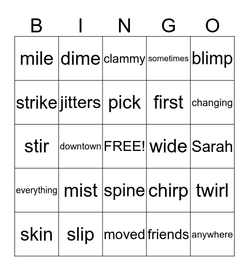 Bingo Card