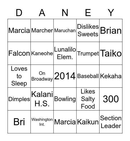 GREAT DANE BINGO Card