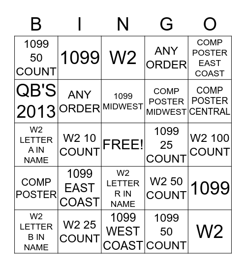 Nbs Contest Bingo Card