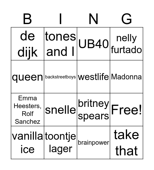 NOPFY BINGO Card