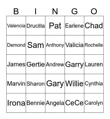 McDonald 2014 Family Reunion Bingo Card