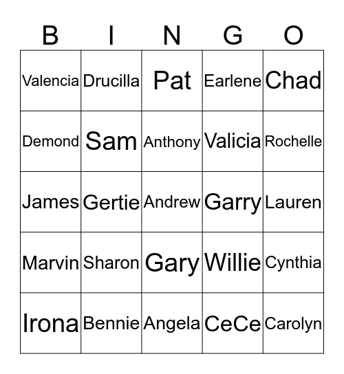 McDonald 2014 Family Reunion Bingo Card