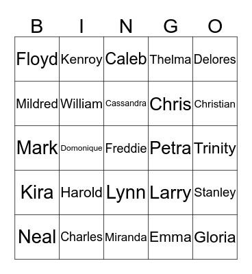 McDonald 2014 Family Reunion Bingo Card