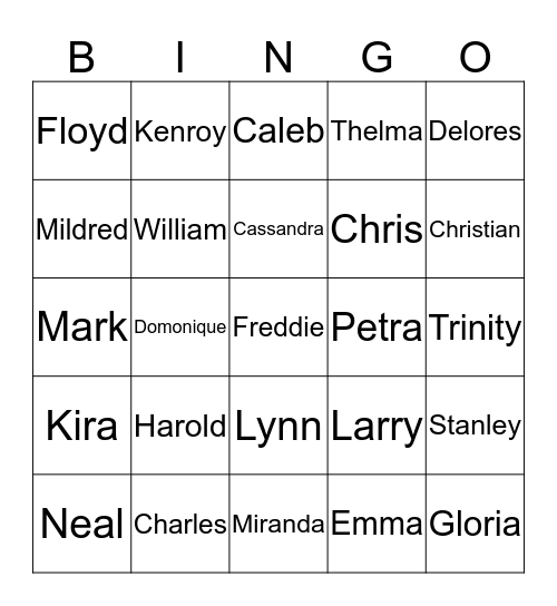 McDonald 2014 Family Reunion Bingo Card