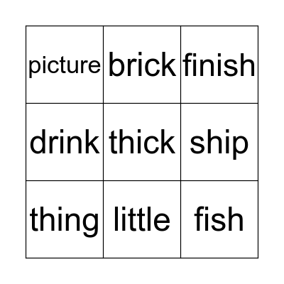 i (for igloo) Bingo Card