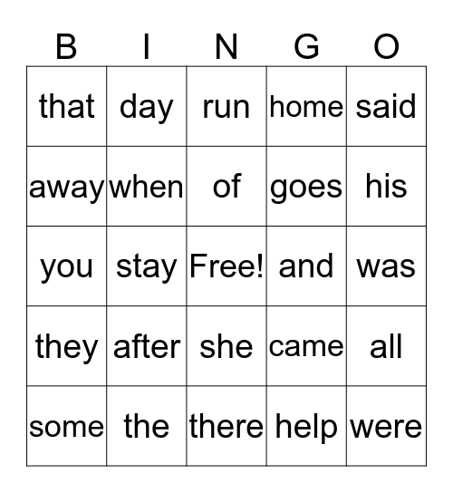 Bingo 5-7 Bingo Card