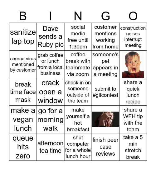 wufoo from home Bingo Card