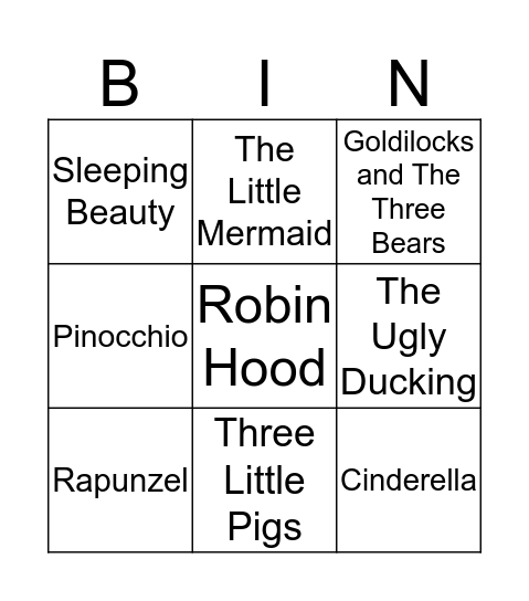 Folklore Bingo Card