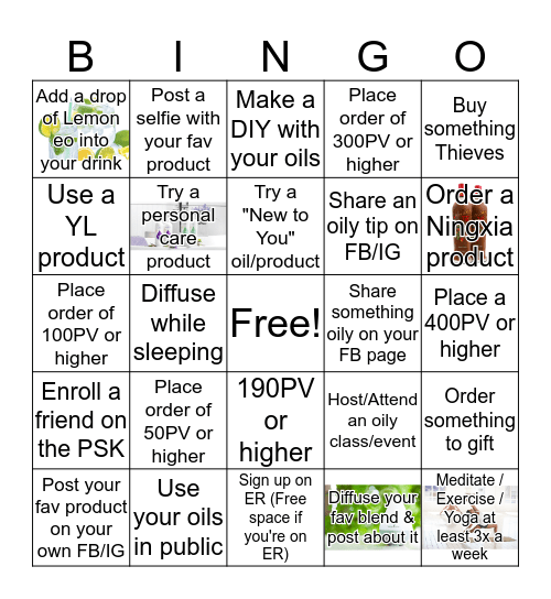 Oily Bingo with Lydd Bingo Card