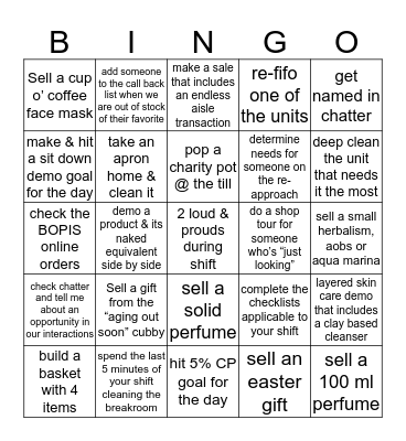 Lushie Bingo Card