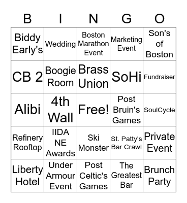 Event Cancelation Bingo Card