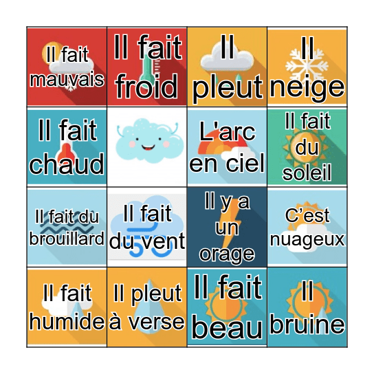 Le Temps Bingo Card