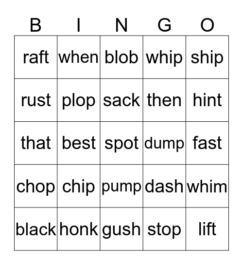 CVCC Bingo Card