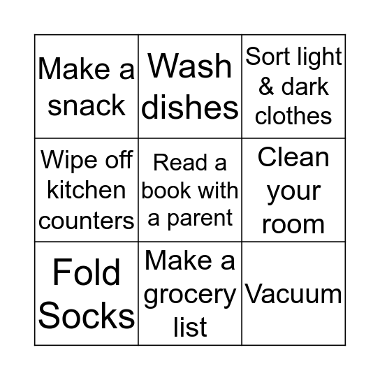 Stay at Home BINGO Card