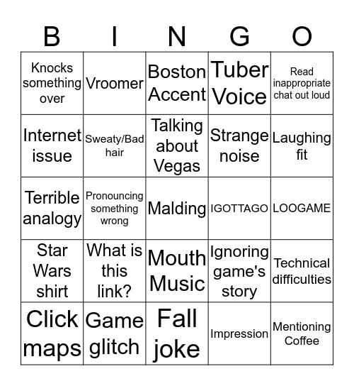 Jerma Bingo Card