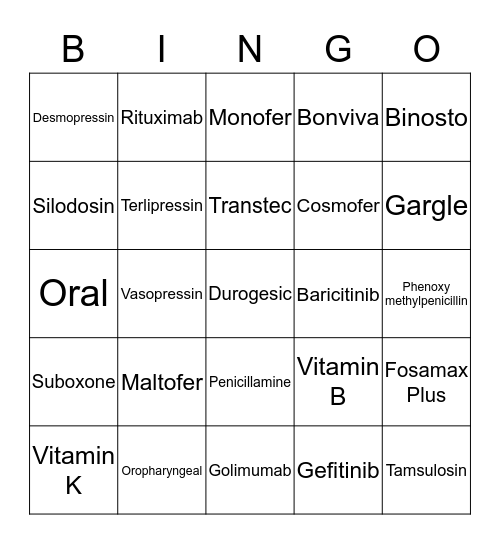 Medication Safety! Bingo Card