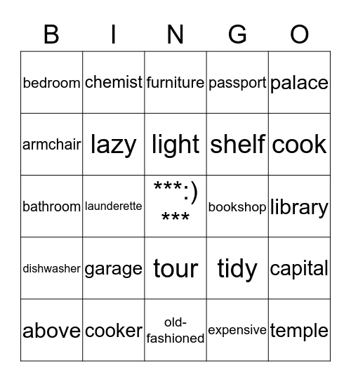 Unit 4 Vocabulary Bingo Card