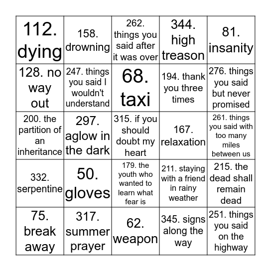 Bingo Card