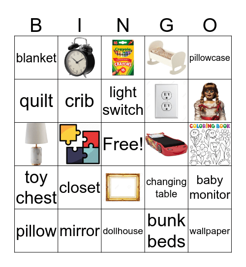 Bedroom + Kids Bedroom Bingo Card