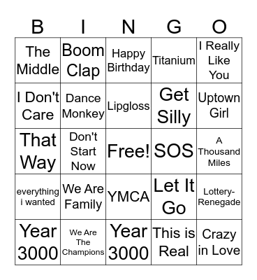 Bingo Card Bingo Card
