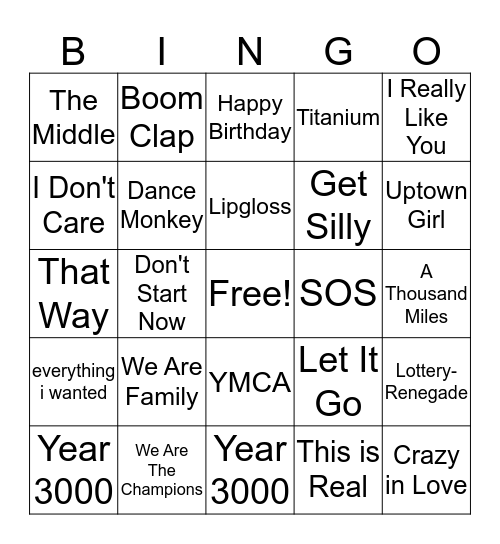 Bingo Card Bingo Card