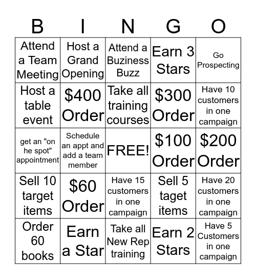 Avon Bingo Card
