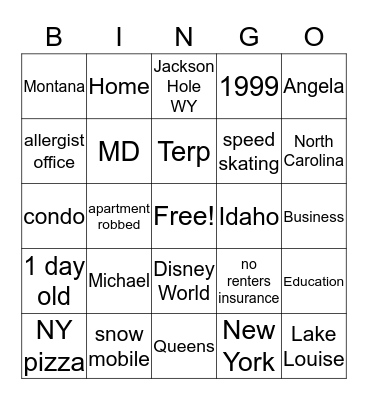 Jan's BLAH BLAH BLAH Bingo Card