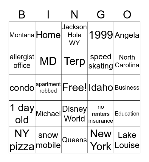 Jan's BLAH BLAH BLAH Bingo Card