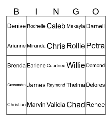 McDonald 2014 Family Reunion Bingo Card