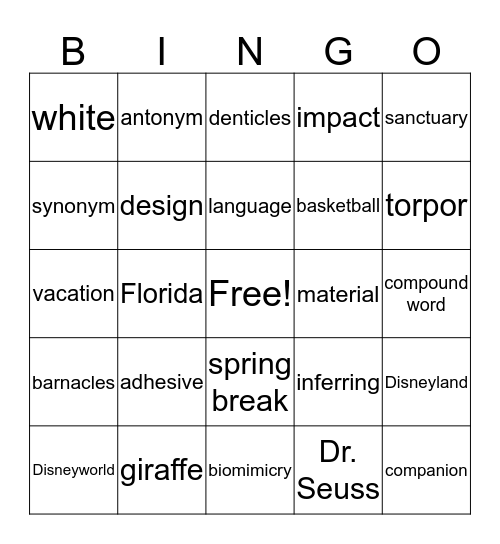 Happy Friday! Bingo Card