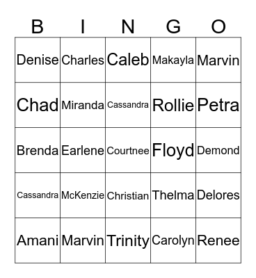 McDonald 2014 Family Reunion Bingo Card